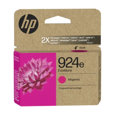 HP 924e EvoMore Magenta Original Ink Cartridge, High (XL) Yield, Magenta, 1 pc(s), 800 pages, Single pack