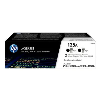 HP Cartridge No 125A HP125A HP 125A Dual Pack Black Schwarz Cartridge (CB540AD)