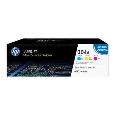 Toner HP 304A, pachet 3 bucăți, Cyan, Magenta, Galben, 2800 pagini