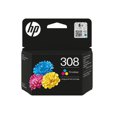 HP 308 Tri-color Original Ink Cartridge, Standard Yield, Cyan, Magenta, Yellow, Dye-based ink, 1 pc(s), 500 pages, Combo pack