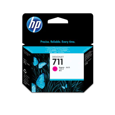 HP 711 29-ml Magenta DesignJet Ink Cartridge, HP DesignJet T100, T120, T125, T130, T520, T525, T530 Printer series, Thermal inkjet, Magenta, CZ131A, United States, Singapore, Malaysia, 114 mm