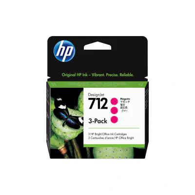 HP 712 3-pack 29-ml Magenta DesignJet Ink Cartridge, HP DesignJet T210, T230, T250, T630, T650 Printer series, Thermal inkjet, Magenta, Singapore, Malaysia, 119 mm, 46.2 mm