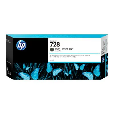 HP 728 300-ml Matte Black DesignJet Ink Cartridge, HP DesignJet T730 Printer, HP DesignJet T830 Multifunction Printer, Thermal inkjet, Black, Singapore, 283 mm, 41 mm