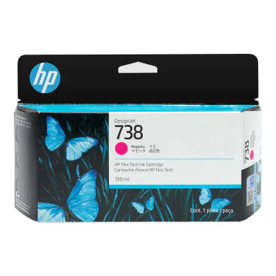 HP 738 130-ml Magenta DesignJet Ink Cartridge, HP DesignJet T850, T950 printers, Thermal inkjet, Magenta, Singapore, 202 mm, 129 mm