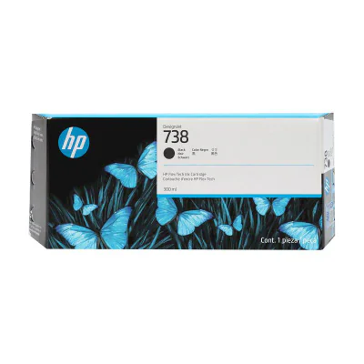 HP 738 300-ml Black DesignJet Ink Cartridge, HP DesignJet T850, T950 printers, Thermal inkjet, Black, Singapore, 283 mm, 41 mm