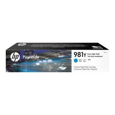 HP 981Y Extra High Yield Cyan Original PageWide Cartridge, High (XL) Yield, Cyan, Pigment-based ink, 185 ml, 1 pc(s), 16000 pages