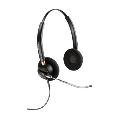 HP Poly EncorePro 520V Binaural Headset VoiceTube +Quick Disconnect, Wired, Calls/Music, 74 g, Headset, Black