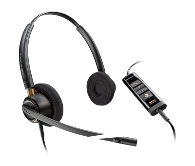 HP Poly EncorePro 525 Microsoft Teams Certified Stereo with USB-A Headset, Wired, Calls/Music, 74 g, Headset, Black