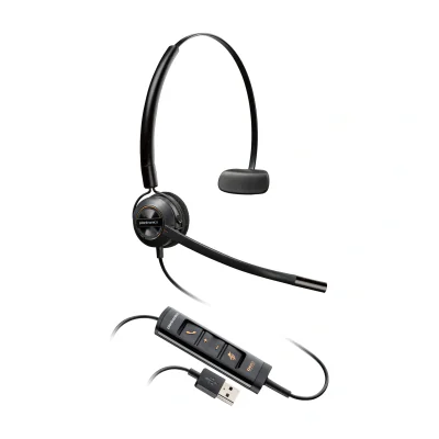 HP Poly EncorePro 545 USB-A Convertible Headset, Wired, Calls/Music, 32 g, Headset, Black