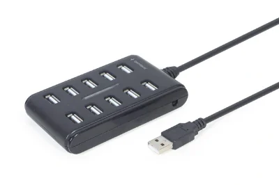 GEMBIRD 10-port USB 2.0 HUB black