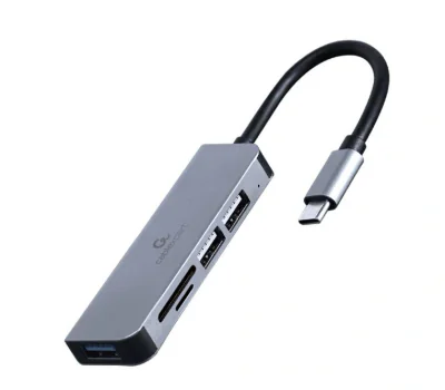 GEMBIRD USB Type-C 3-port USB hub USB3.1 + USB 2.0 with card reader
