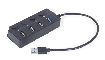 GEMBIRD 4-port USB HUB 1 x USB 3.1 + 3 x USB 2.0 black