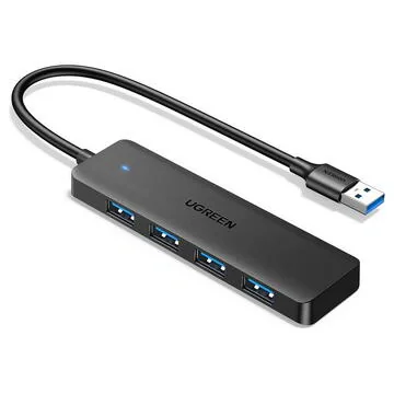 HUB extern Ugreen, "CM219" porturi USB: USB 3.0 x 4, conectare prin USB 3.0, aluminiu, lungime 1m, negru, "35574" - 6941876235742