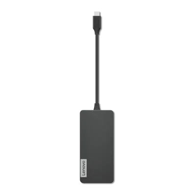 Hub Lenovo USB-C 7 în 1; conectivitate: Port USB-C; Porturi de extindere: 2 x USB 3.0; 1 x USB 2.0; 1 x HDMI 1.4; 1 x Cititor de car duri TF; 1 x Cititor de carduri SD; 1 x Port de incarcare USB-C, by pass pentru încarcarea notebook-ului; dimensiune: