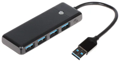 Hub USB 3.0 PAPW4A-U3-015-BK-EP, 4 porturi, cablu 15 cm