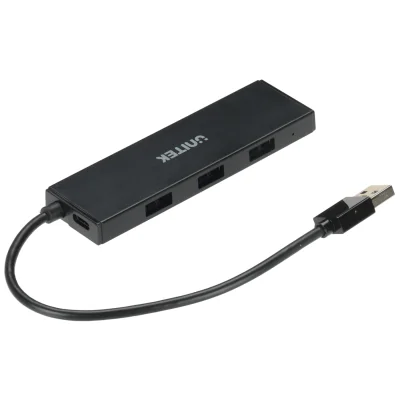 Hub USB 3.0 UNITEK H1336ABK01, intrare USB-A, 4 porturi, cablu 20 cm