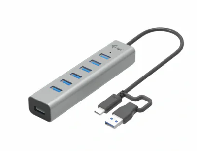 Hub USB I-TEC C31HUBMETAL703, 0,3 m, Grey