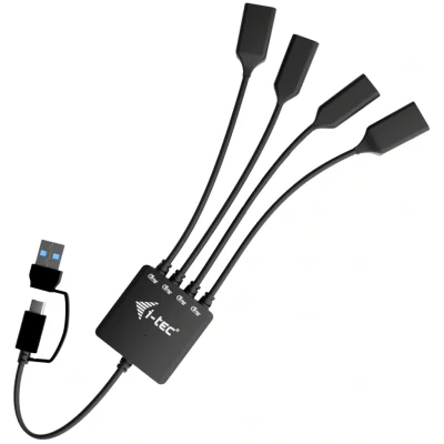 Hub USB I-TEC CACBLHUB2A2C, 0,1 m, Black