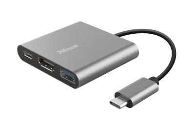 Hub USB Trust Dalyx, 3 porturi USB-C, silver