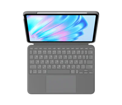 Husă cu tastatură Logitech Combo Touch pentru iPad Air 11" (M2), CH, Oxford Grey