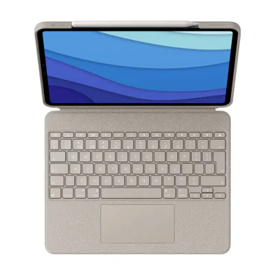 Husă cu tastatură Logitech Combo Touch pentru iPad Pro 12.9" (gen 6/5), UK INT, Sand