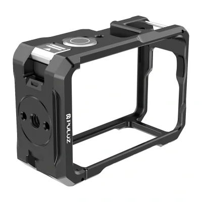 Husă de protecție din metal cu suport Puluz pentru patină rece, destinată camerei DJI Osmo Action 6