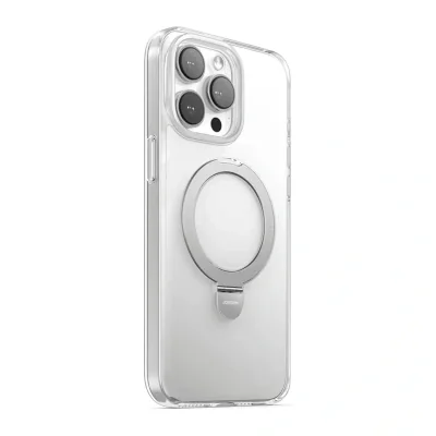 Husă de protecție magnetică cu mâner Joyroom JR-BP004 pentru iPhone 15 Pro Max (transparent)