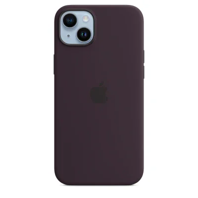 Husă de silicon Apple cu MagSafe pentru iPhone 14 Plus, Elderberry