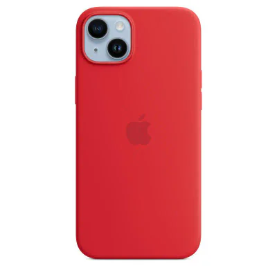 Husă de silicon Apple cu MagSafe pentru iPhone 14 Plus, Red