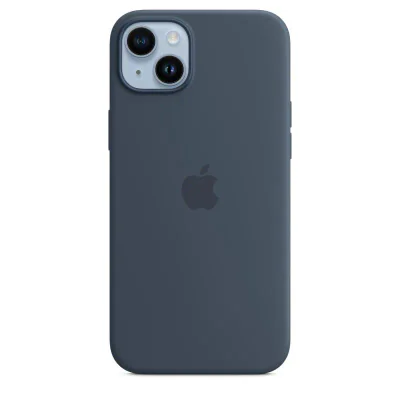 Husă de silicon Apple cu MagSafe pentru iPhone 14 Plus, Storm Blue