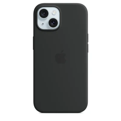 Husă de silicon Apple cu MagSafe pentru iPhone 15, Black