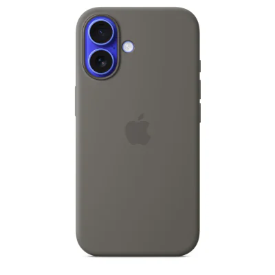 Husă de silicon Apple cu MagSafe pentru iPhone 16, Stone Gray