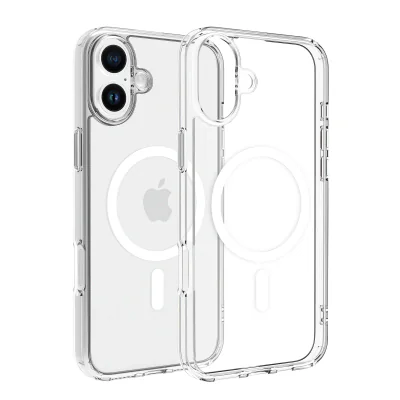 Husă Dviced Clear cu MagSafe pentru iPhone 16 Plus, Alb