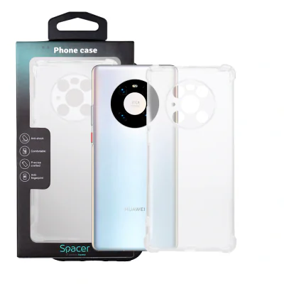Husa Huawei telefon Mate 40 Pro, transparent, tip back cover, protectie suplimentara antisoc la colturi, material flexibil TPU, "SPPC-HU-MT-40P-CLR"