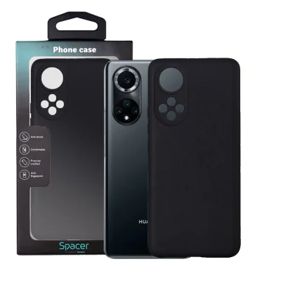 Husa Huawei telefon Nova 9, negru, tip back cover, material flexibil silicon + interior cu microfibra, "SPPC-HU-N9-SLK"