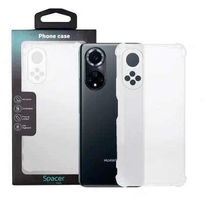Husa Huawei telefon Nova 9, transparent, tip back cover, protectie suplimentara antisoc la colturi, material flexibil TPU, "SPPC-HU-N9-CLR"
