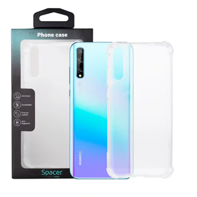 Husa Huawei telefon P Smart S, transparent, tip back cover, protectie suplimentara antisoc la colturi, material flexibil TPU, "SPPC-HU-P-SS-CLR"