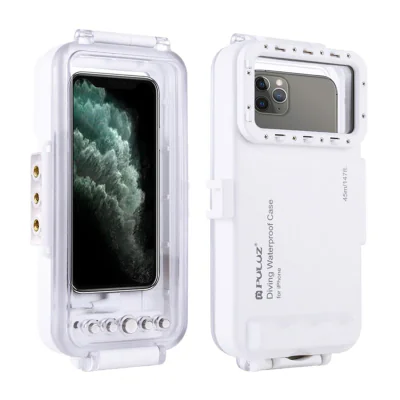 Husă impermeabilă Puluz (45 m) pentru iPhone: pentru fotografii și videoclipuri subacvatice (alb)