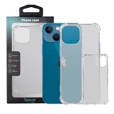 Husa Iphone 13 Mini Spacer, transparenta, grosime 1.5mm, protectie suplimentara antisoc la colturi, material flexibil TPU "SPPC-AP-IP13M-CLR"