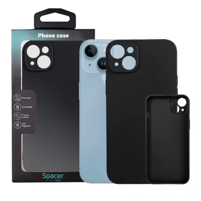 Husa Iphone 14 Plus Spacer, grosime 1.5mm, material flexibil TPU, negru "SPPC-AP-IP14PL-TPU"