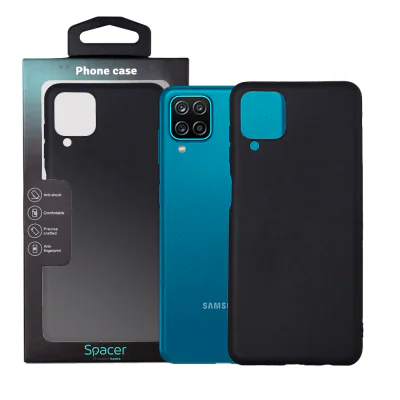 Husa Samsung Galaxy A12 Spacer, negru, grosime 1.5mm, material flexibil TPU "SPPC-SM-GX-A12-TPU"
