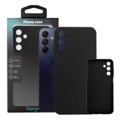 Husa Samsung Galaxy A15 Spacer, negru, grosime 1.5mm, material flexibil TPU "SPPC-SM-GX-A15-TPU"