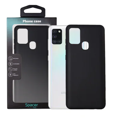 Husa Samsung Galaxy A21S Spacer, negru, grosime 1.5mm, material flexibil TPU "SPPC-SM-GX-A21S-TPU"