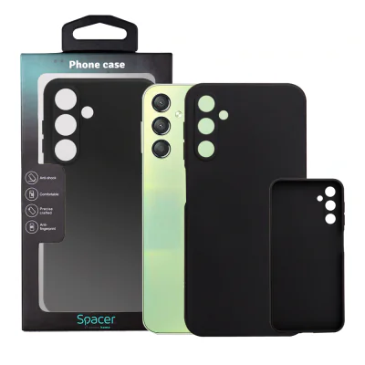 Husa Samsung Galaxy A24 Spacer, negru, grosime 1.5mm, material flexibil TPU "SPPC-SM-GX-A24-TPU"