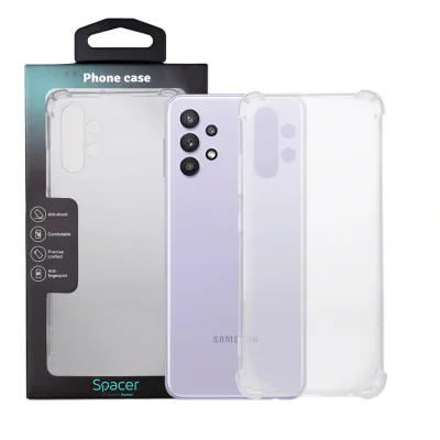 Husa Samsung Galaxy A32 4G Spacer, transparenta, grosime 1.5mm, protectie suplimentara antisoc la colturi, material flexibil TPU "SPPC-SM-GX-A324G-CLR"