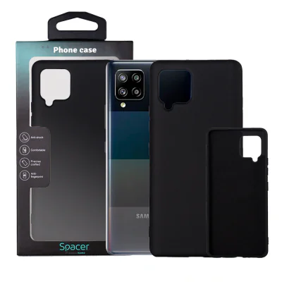 Husa Samsung Galaxy A42 Spacer, negru, grosime 2mm, material flexibil silicon + interior cu microfibra "SPPC-SM-GX-A42-SLK"