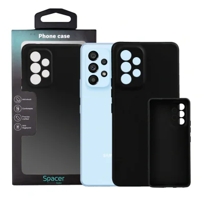 Husa Samsung Galaxy A53 5G Spacer, negru, grosime 1.5mm, material flexibil TPU "SPPC-SM-GX-A53-TPU"