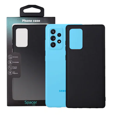 Husa Samsung Galaxy A72 Spacer, negru, grosime 1.5mm, material flexibil TPU "SPPC-SM-GX-A72-TPU"
