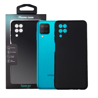 Husa Samsung Galaxy M12 Spacer, negru, grosime 2mm, material flexibil silicon + interior cu microfibra "SPPC-SM-GX-M12-SLK"