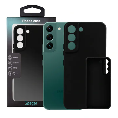 Husa Samsung Galaxy S22 Spacer, negru, grosime 1.5mm, material flexibil TPU "SPPC-SM-GX-S22-TPU"